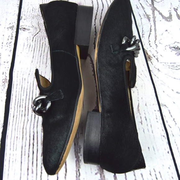 Sam Edelman Black Loafers with Silver Chain - Picture 4 of 8